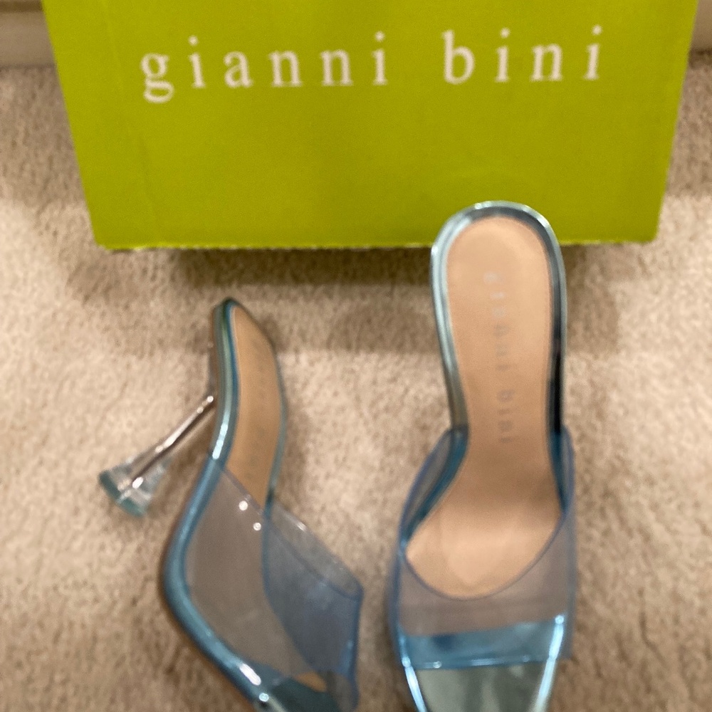 Gianni Bini Serene Blue Transparent Heels size 7